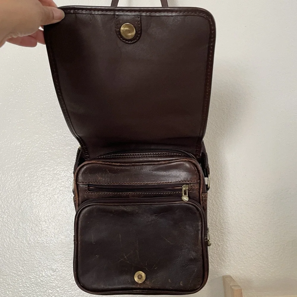 Katana Leather Messenger Bag Brown Crossbody Satchel‎ Travel Dad Bag